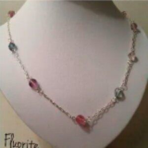 NEW Fluorite crystal gemstone necklace